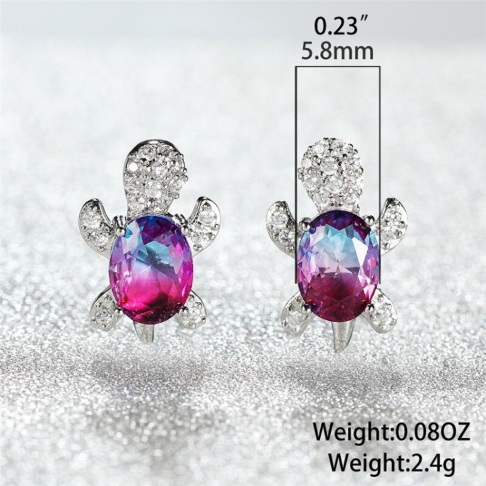 âJust Keep Swimmingâ Sea Turtle Cute Stud Earrings - Picture 5 of 11